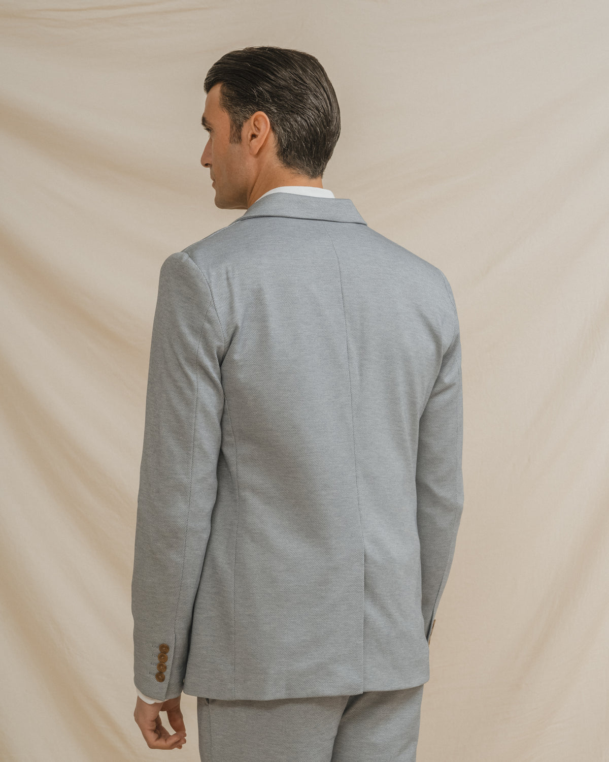 BLAZER CASUAL DE ESTRUTURA AZUL-CELESTE