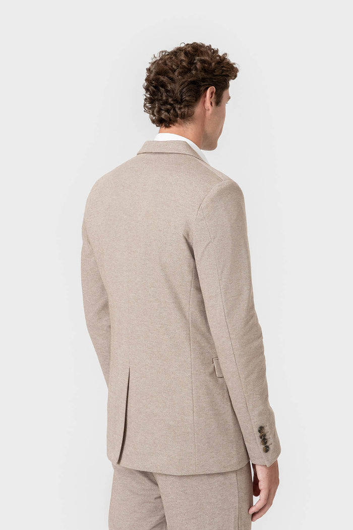 CHAQUETA TRAJE PUNTO MARRÓN