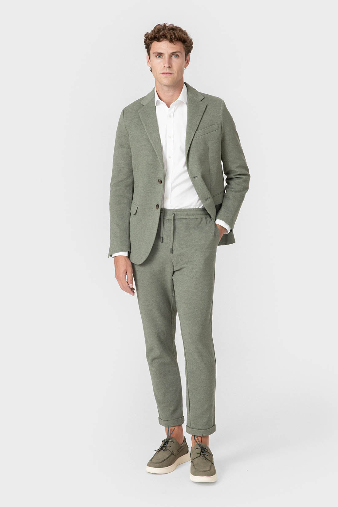 CHAQUETA TRAJE PUNTO VERDE