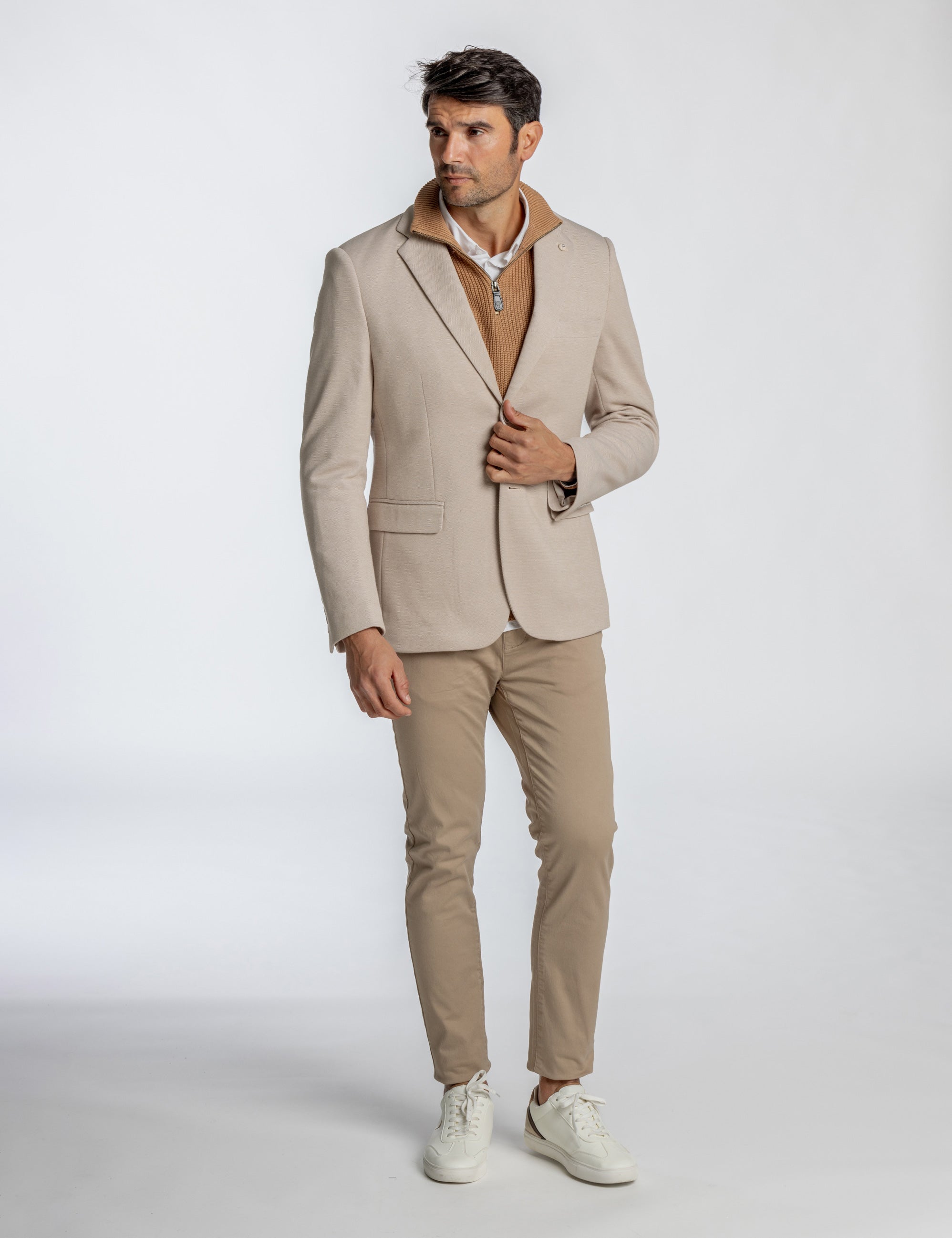 BLAZER CASUAL PUNTO BEIGE