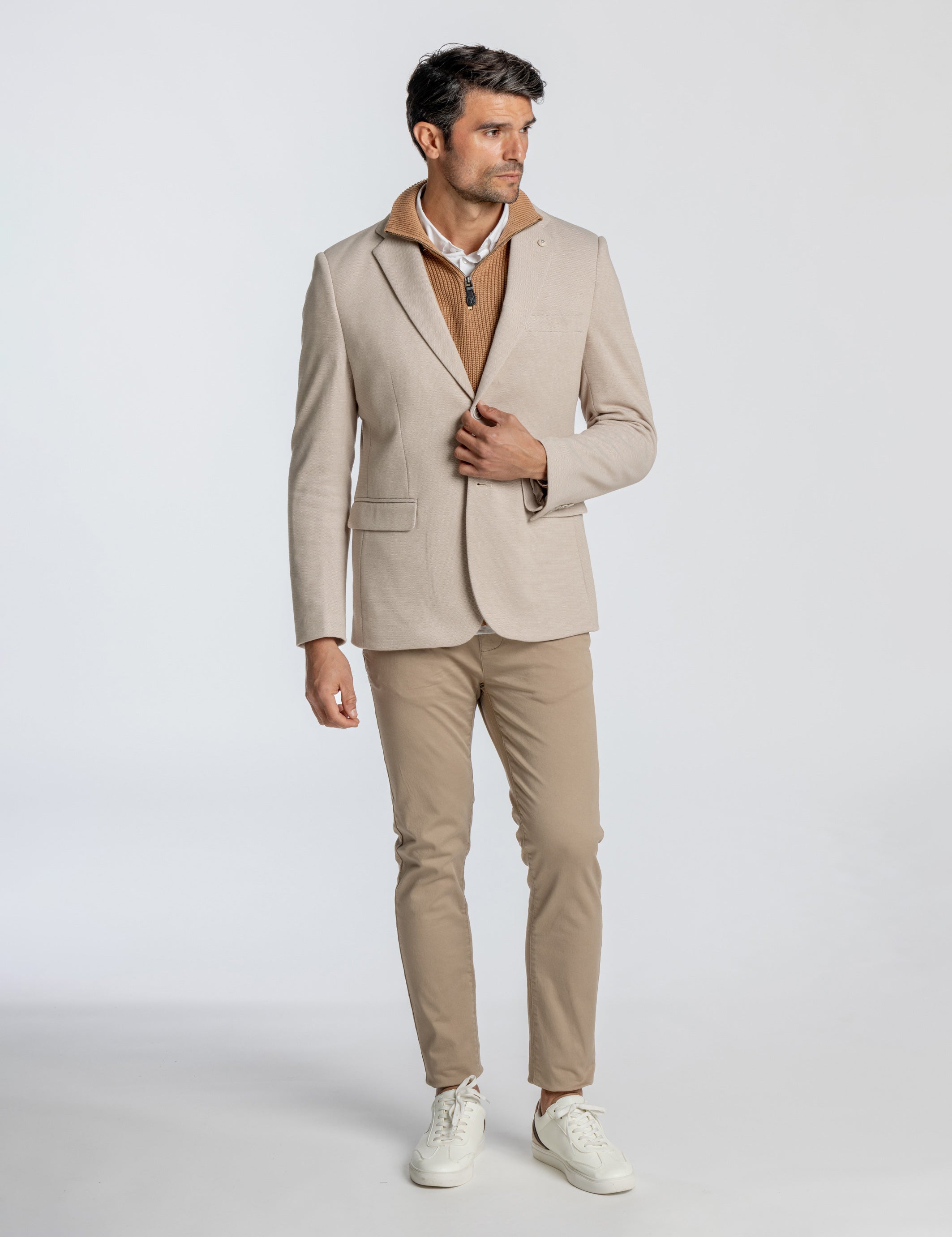 BLAZER CASUAL PUNTO BEIGE