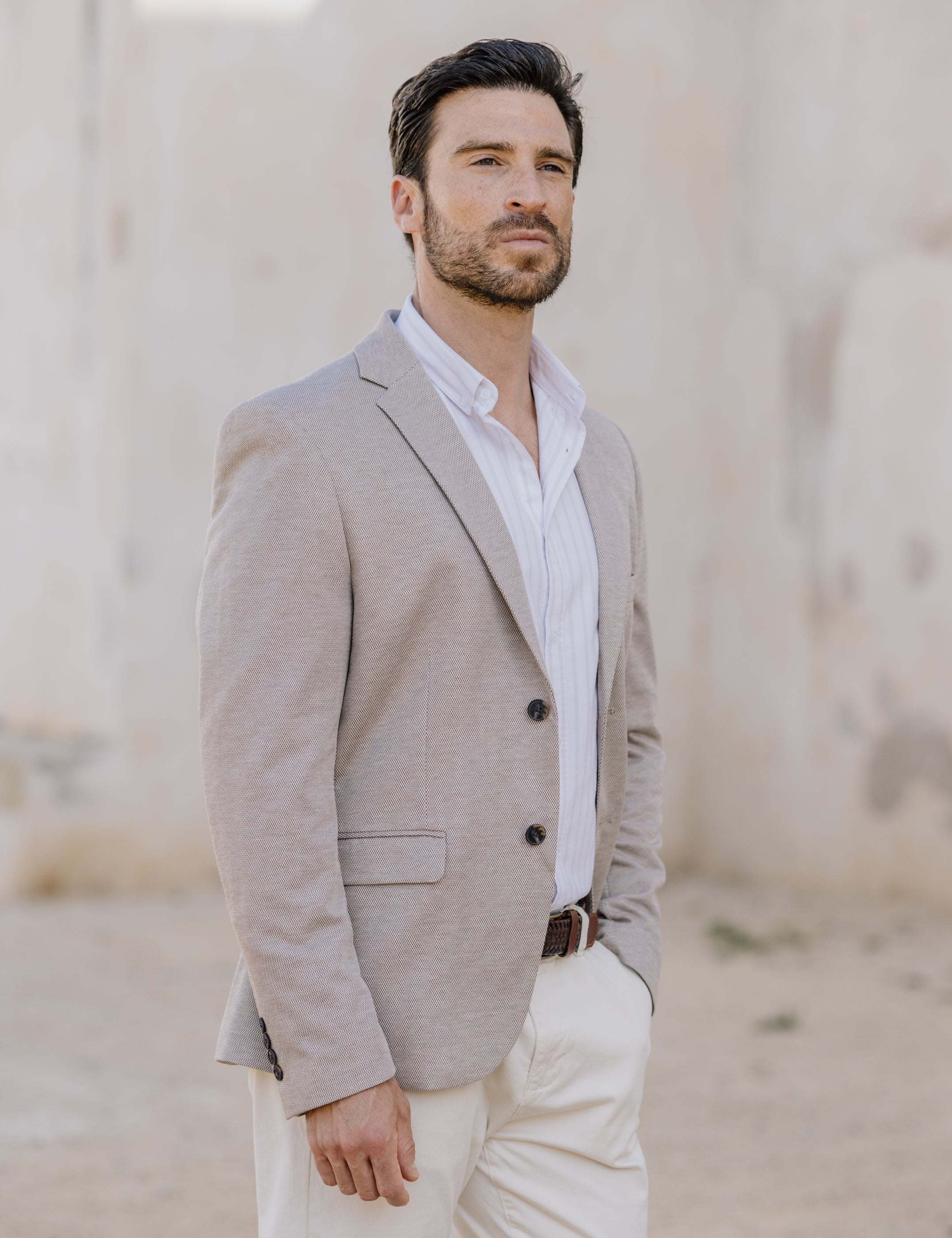 BLAZER MEZCLA PUNTO BEIGE