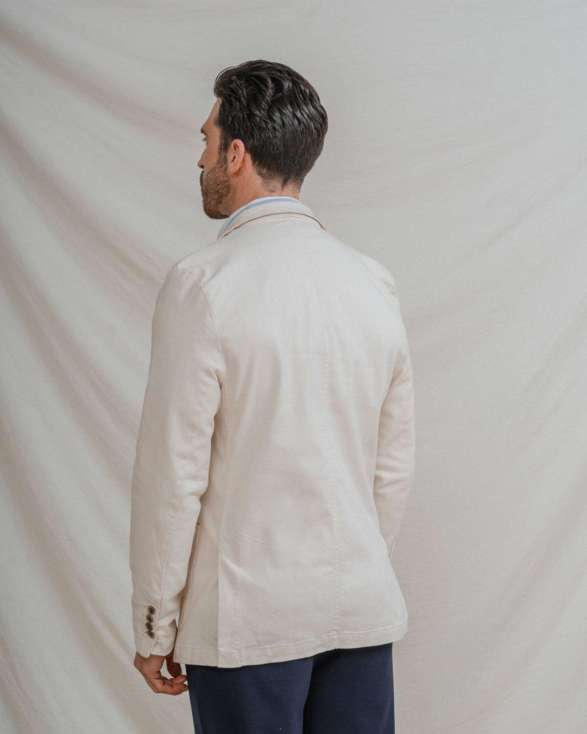 BLAZER CASUAL DE ALGODÃO BEGE