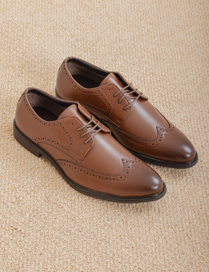 ZAPATO VESTIR MARRÓN CALADO