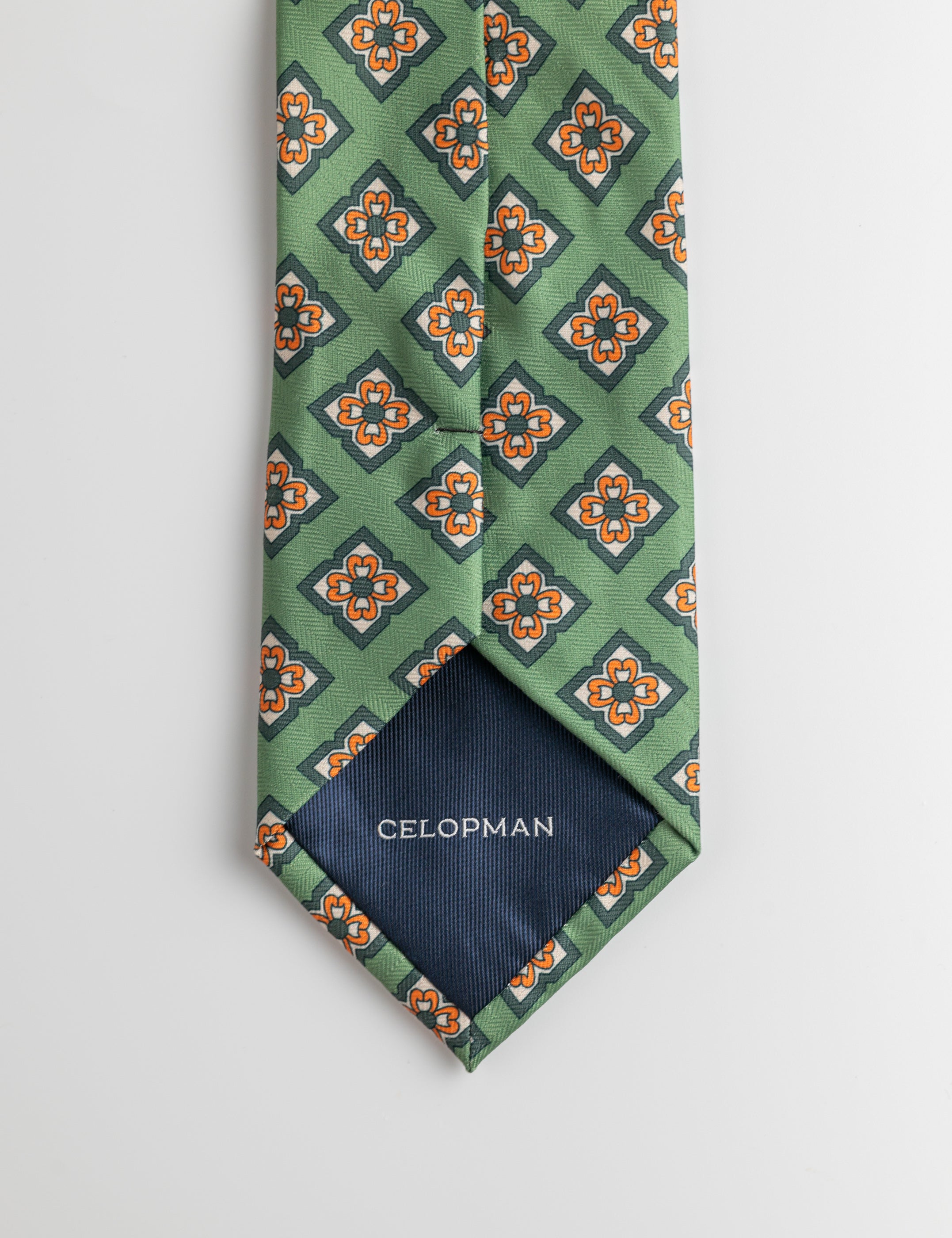 CORBATA VERDE FLOR BORDADA