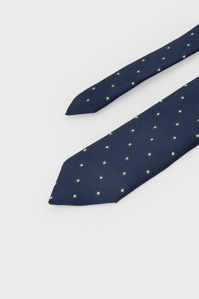 CORBATA AZUL DISEÑO FLOR