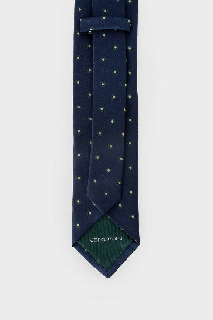 CORBATA AZUL DISEÑO FLOR