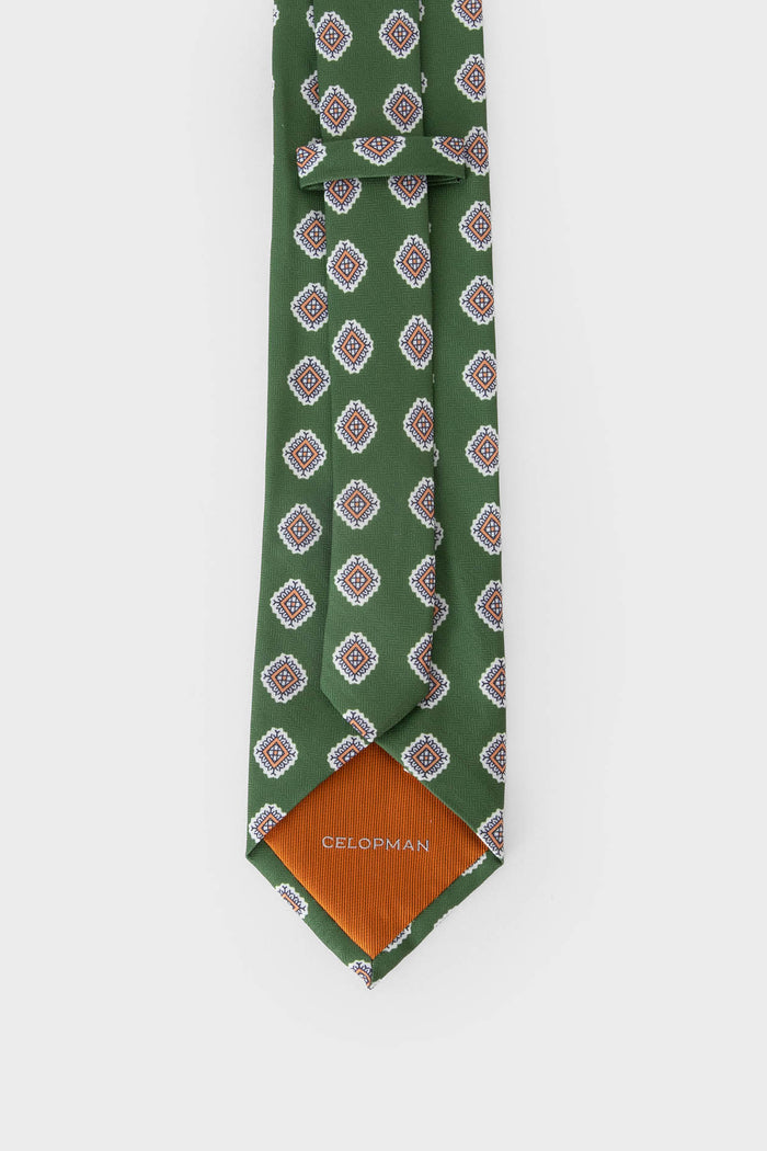 CORBATA VERDE DISEÑO MOSAICO