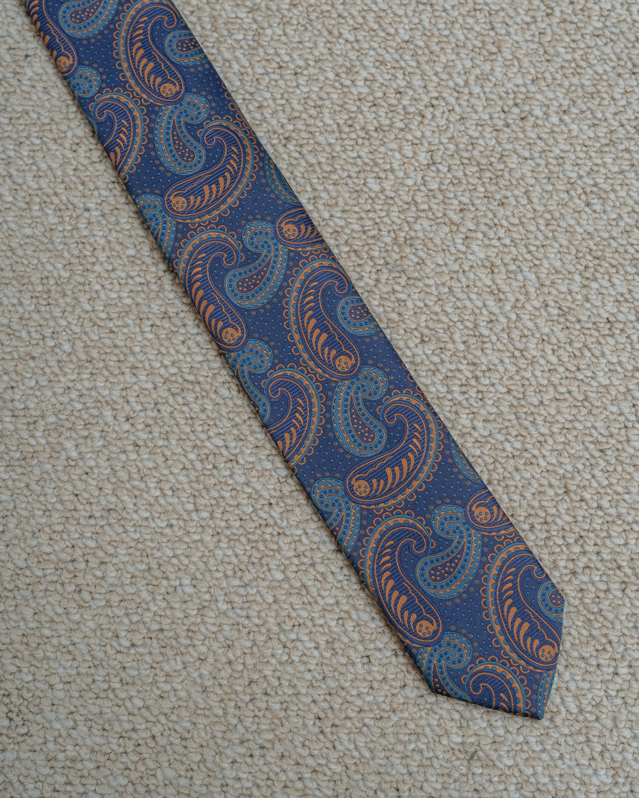 CORBATA AZUL DISEÑO CACHEMIR