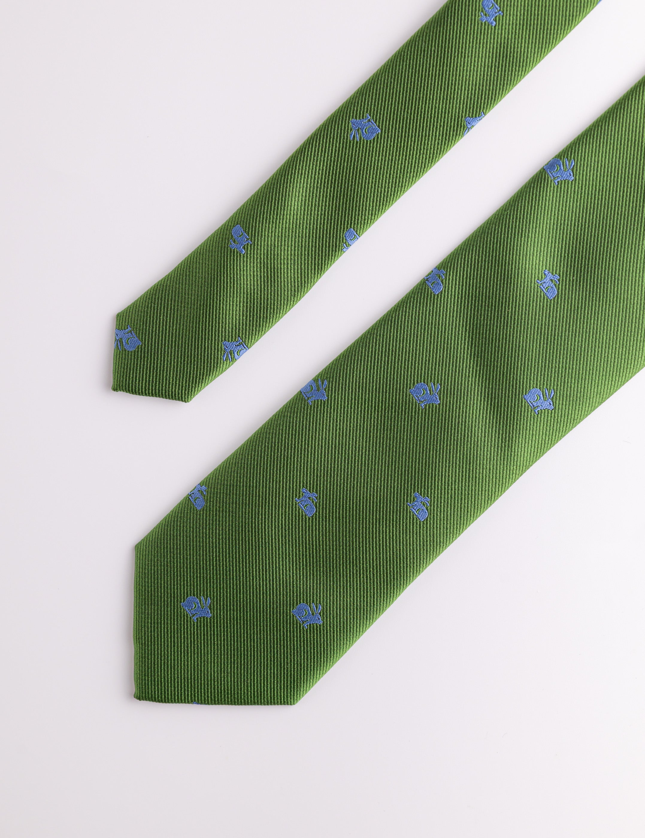 CORBATA VERDE BORDADA