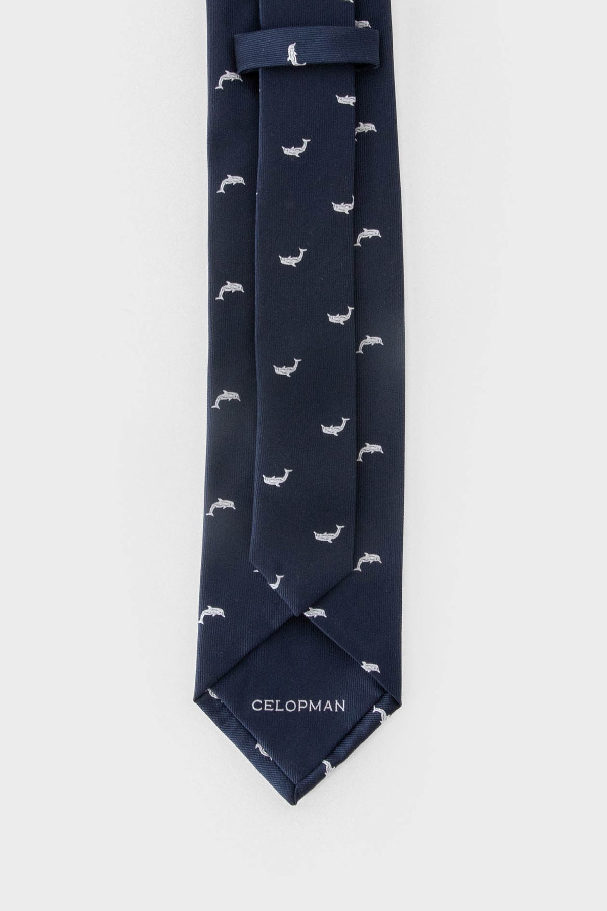 CORBATA AZUL DISEÑO DELFÍN