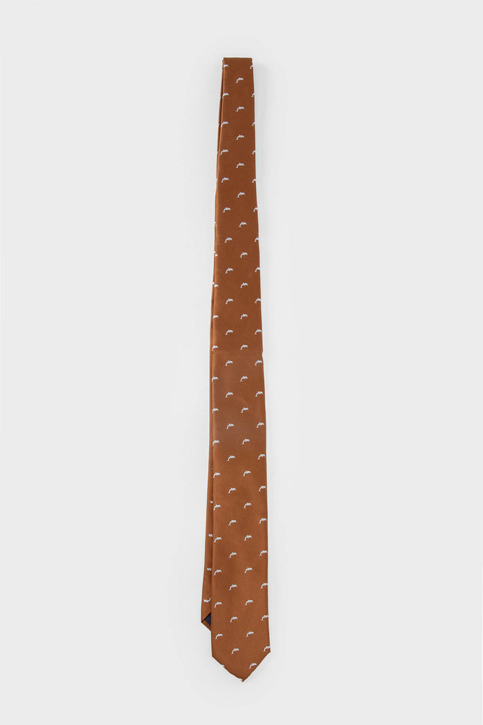 CORBATA CALABAZA DISEÑO DELFÍN