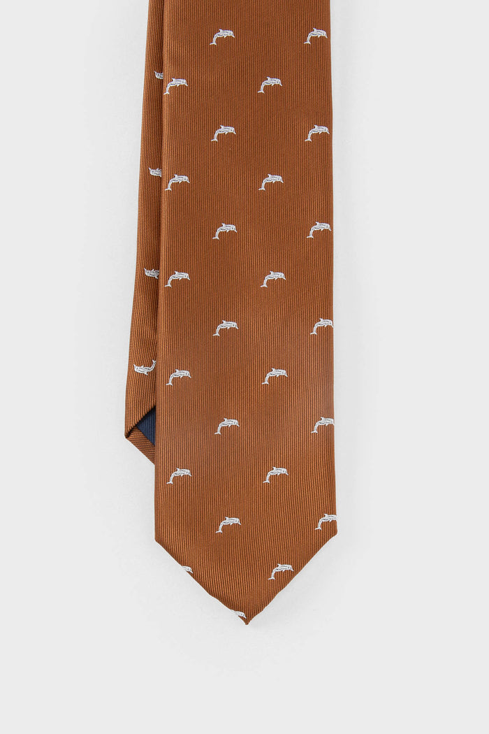 CORBATA CALABAZA DISEÑO DELFÍN