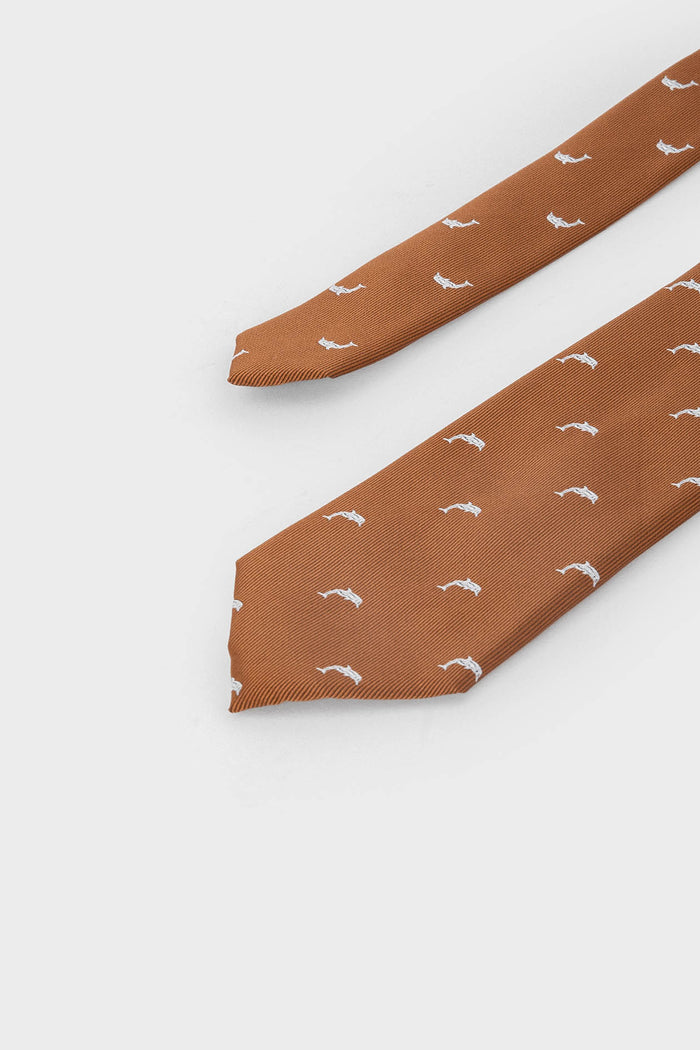CORBATA CALABAZA DISEÑO DELFÍN