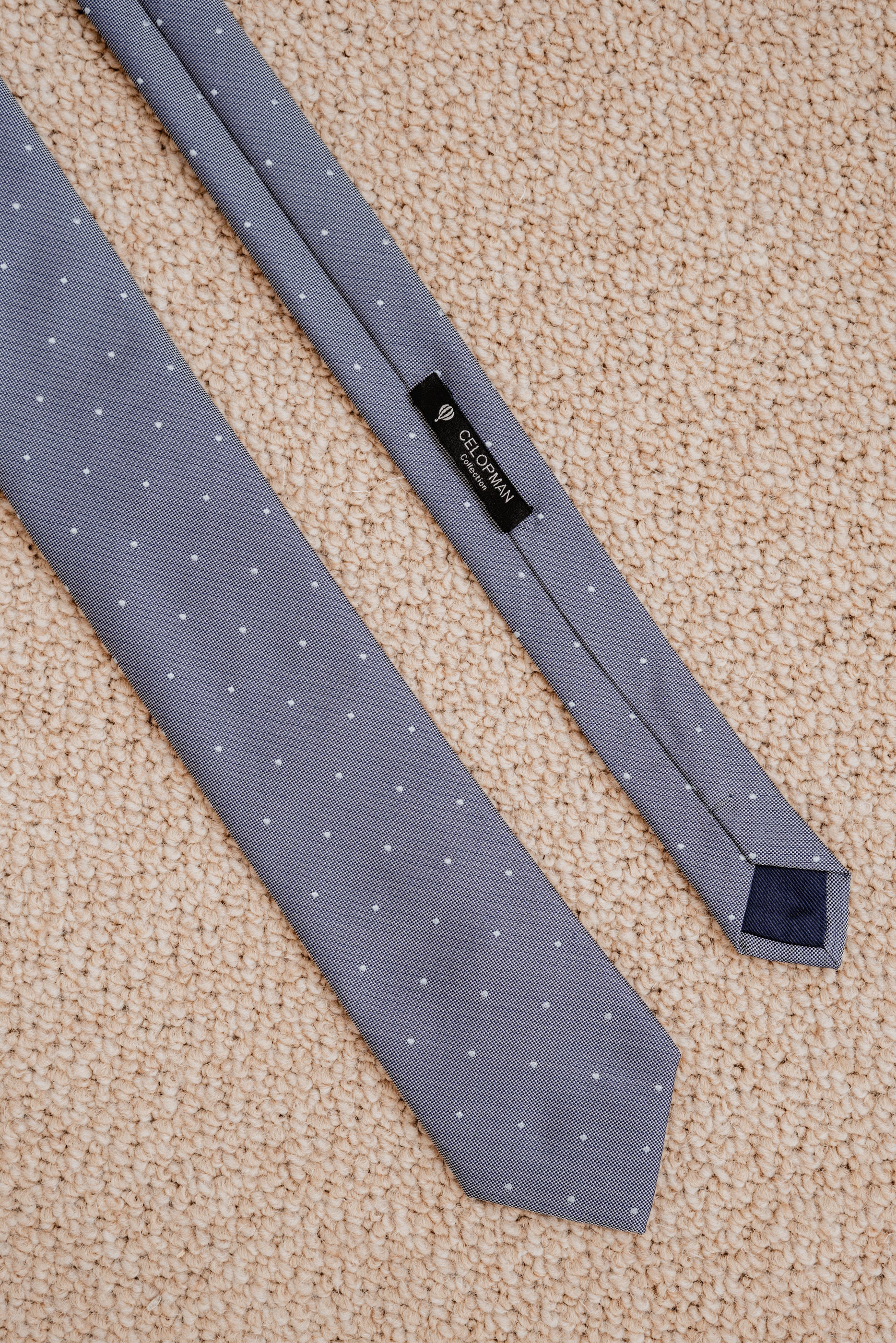 CORBATA AZUL TOPOS