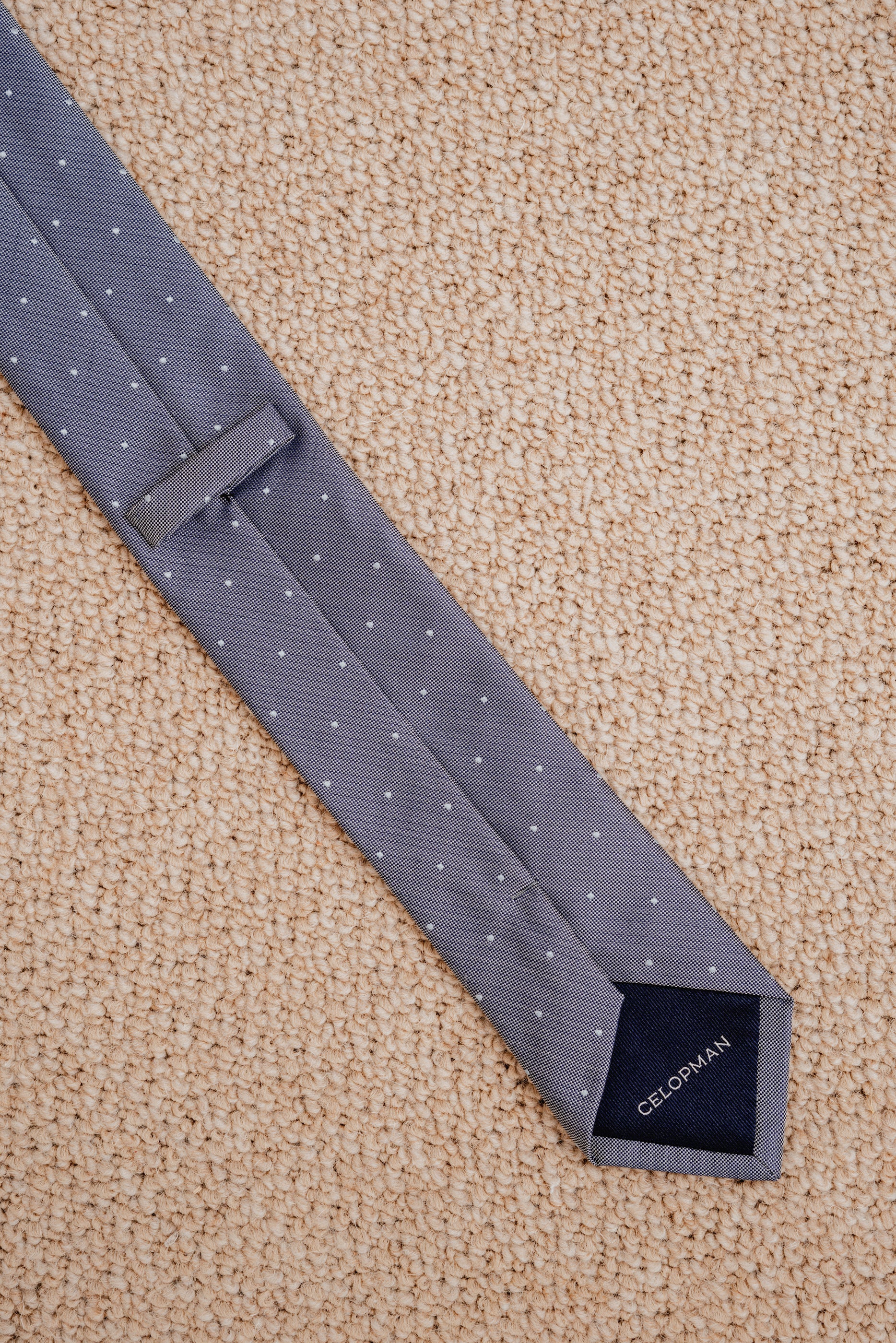 CORBATA AZUL TOPOS