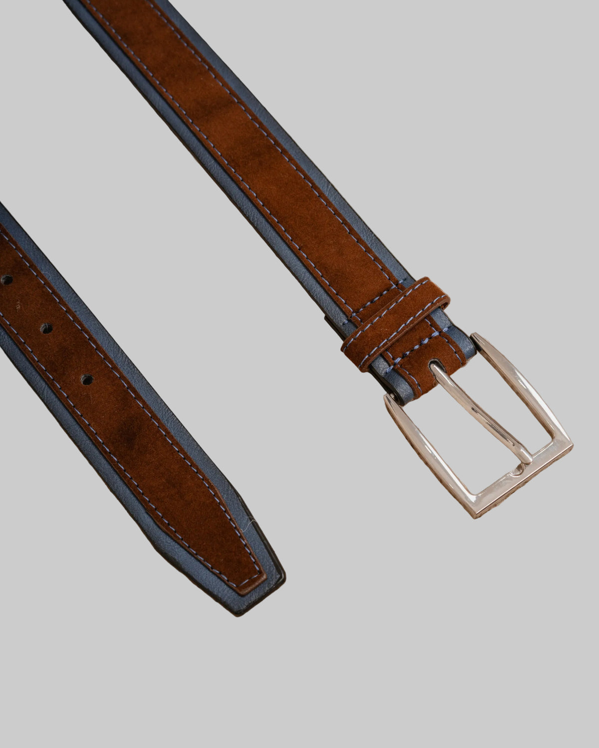 CINTURON COMBINADO MARRON Y AZUL