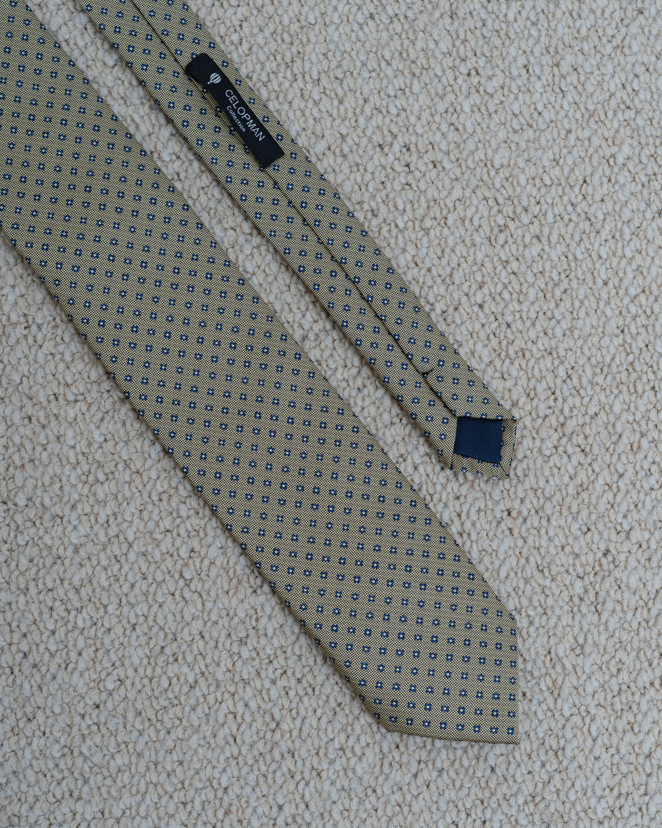 CORBATA BEIGE DISEÑO FLOR