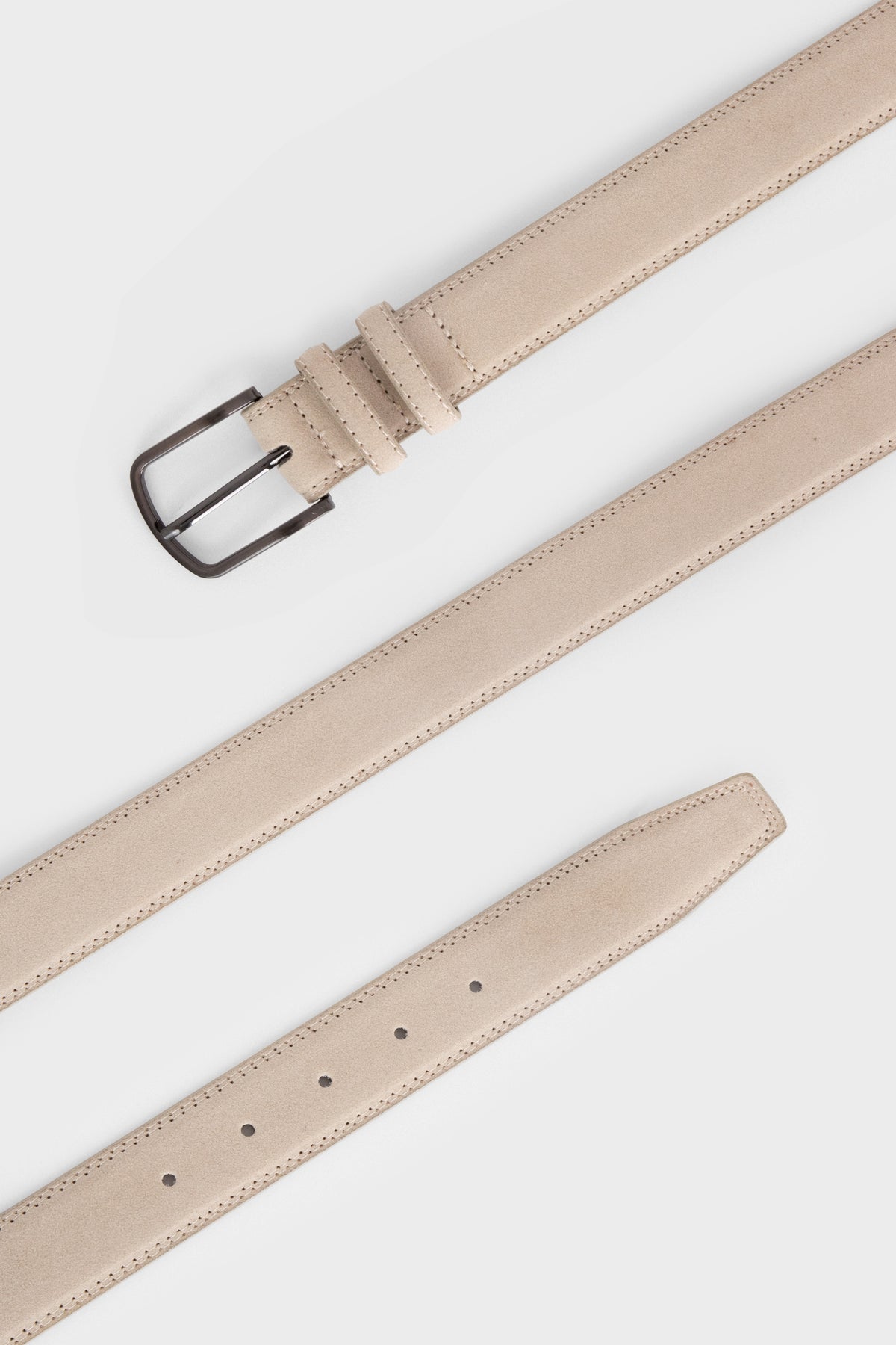 CINTURON TEXTURA SUEDE BEIGE