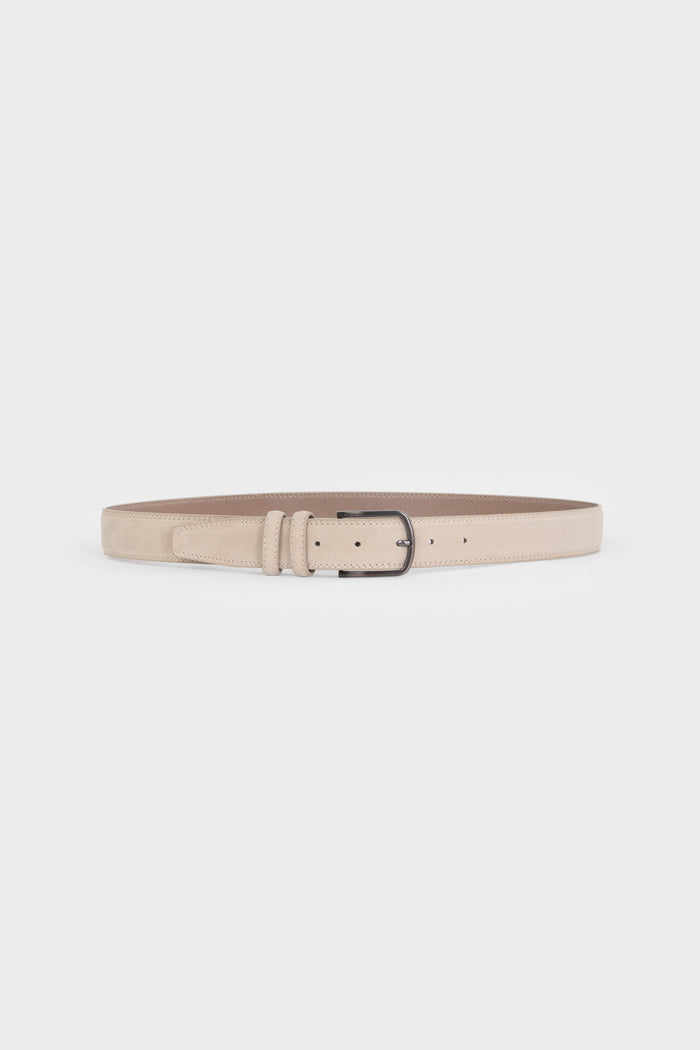 CINTURON TEXTURA SUEDE BEIGE