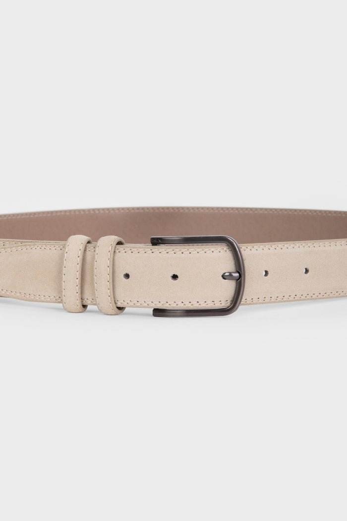 CINTURON TEXTURA SUEDE BEIGE