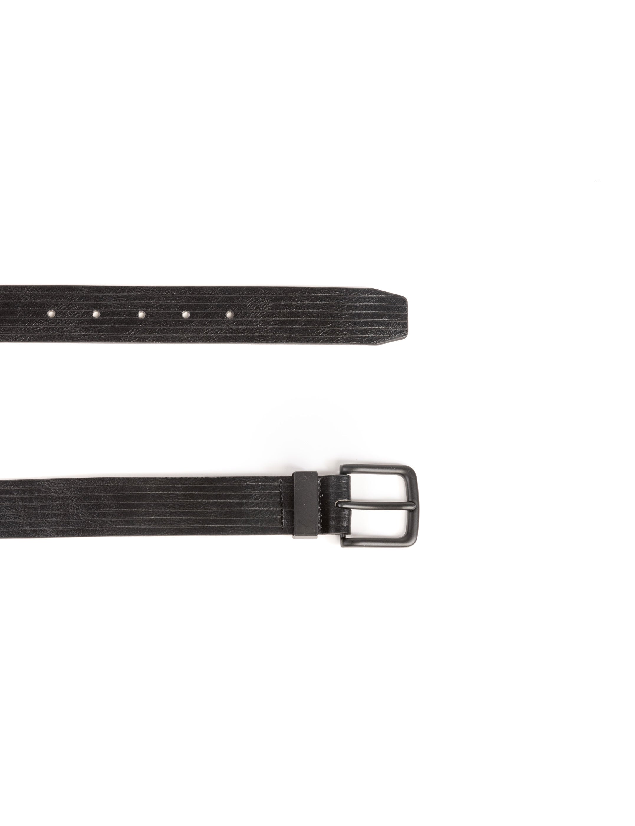 CINTURON CASUAL RAYADO NEGRO