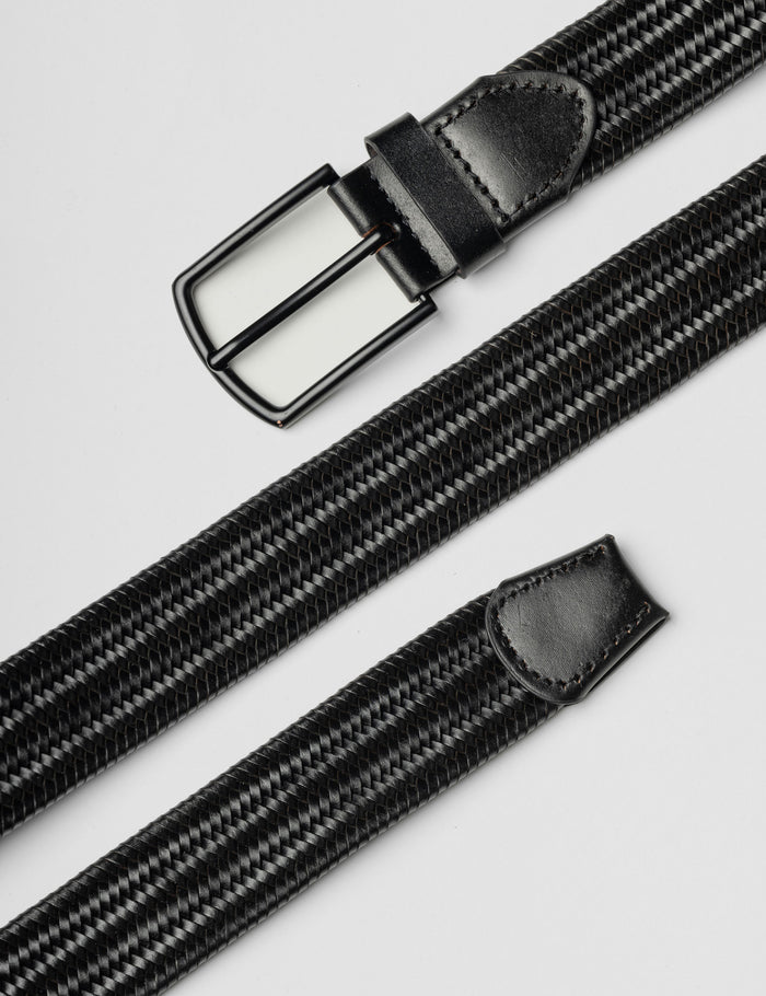 CINTURON TRENZADO NEGRO
