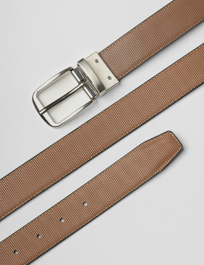 CINTURON REVERSIBLE LABRADO NEGRO/BEIGE