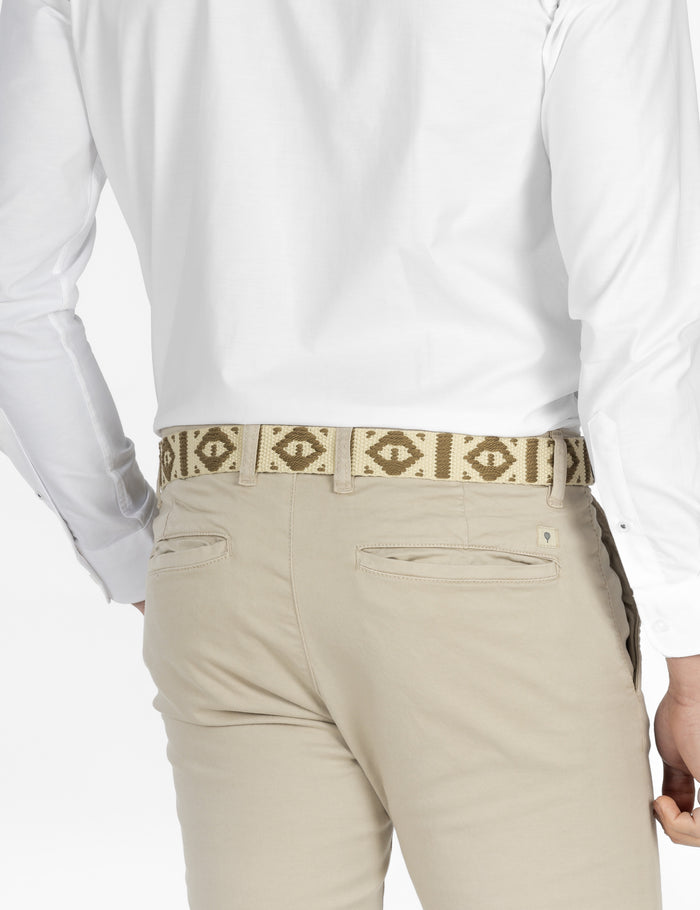 CINTURON ÉTNICO BEIGE
