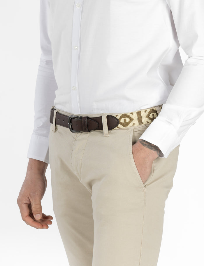 CINTURON ÉTNICO BEIGE