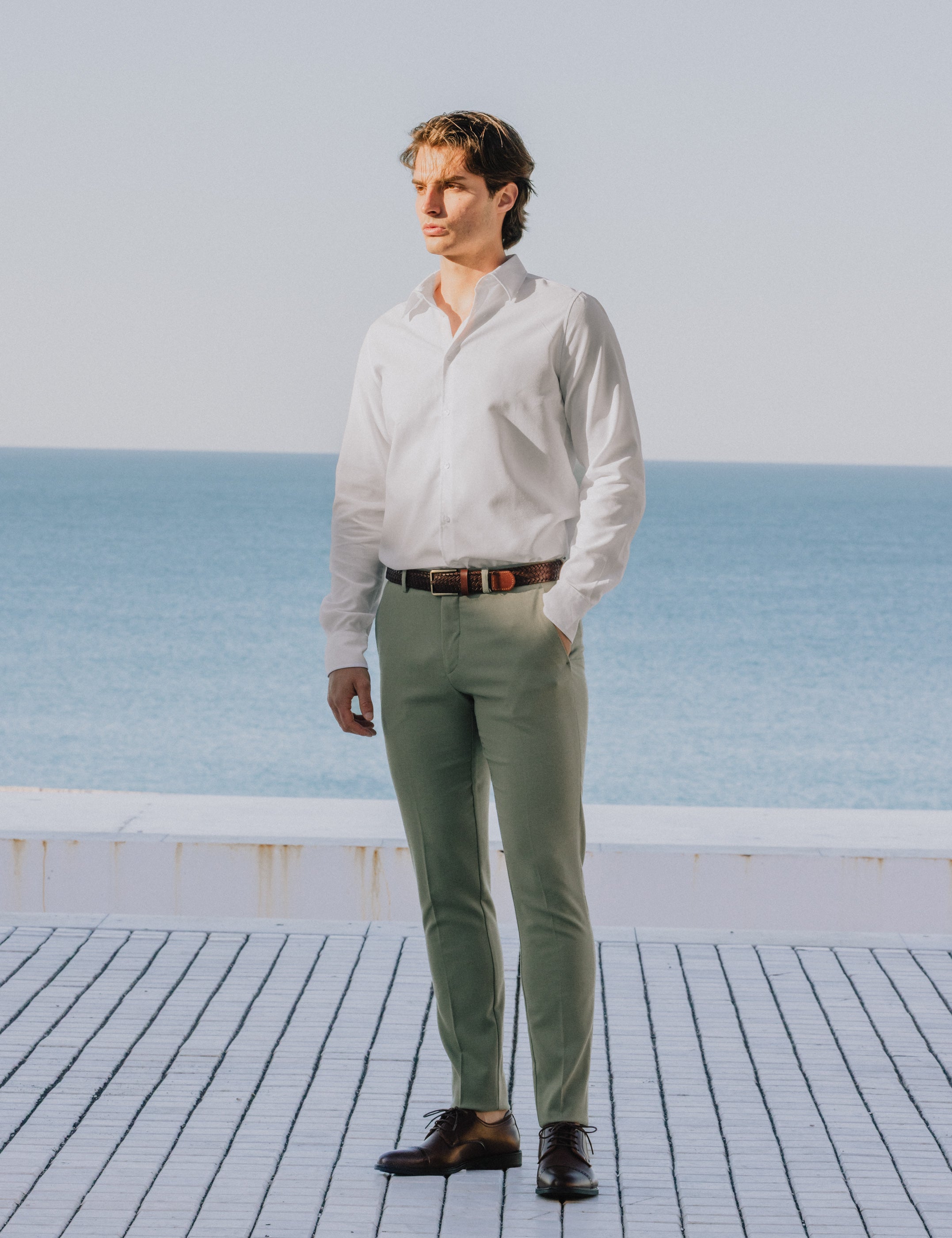 PANTALÓN DE TRAJE VERDE