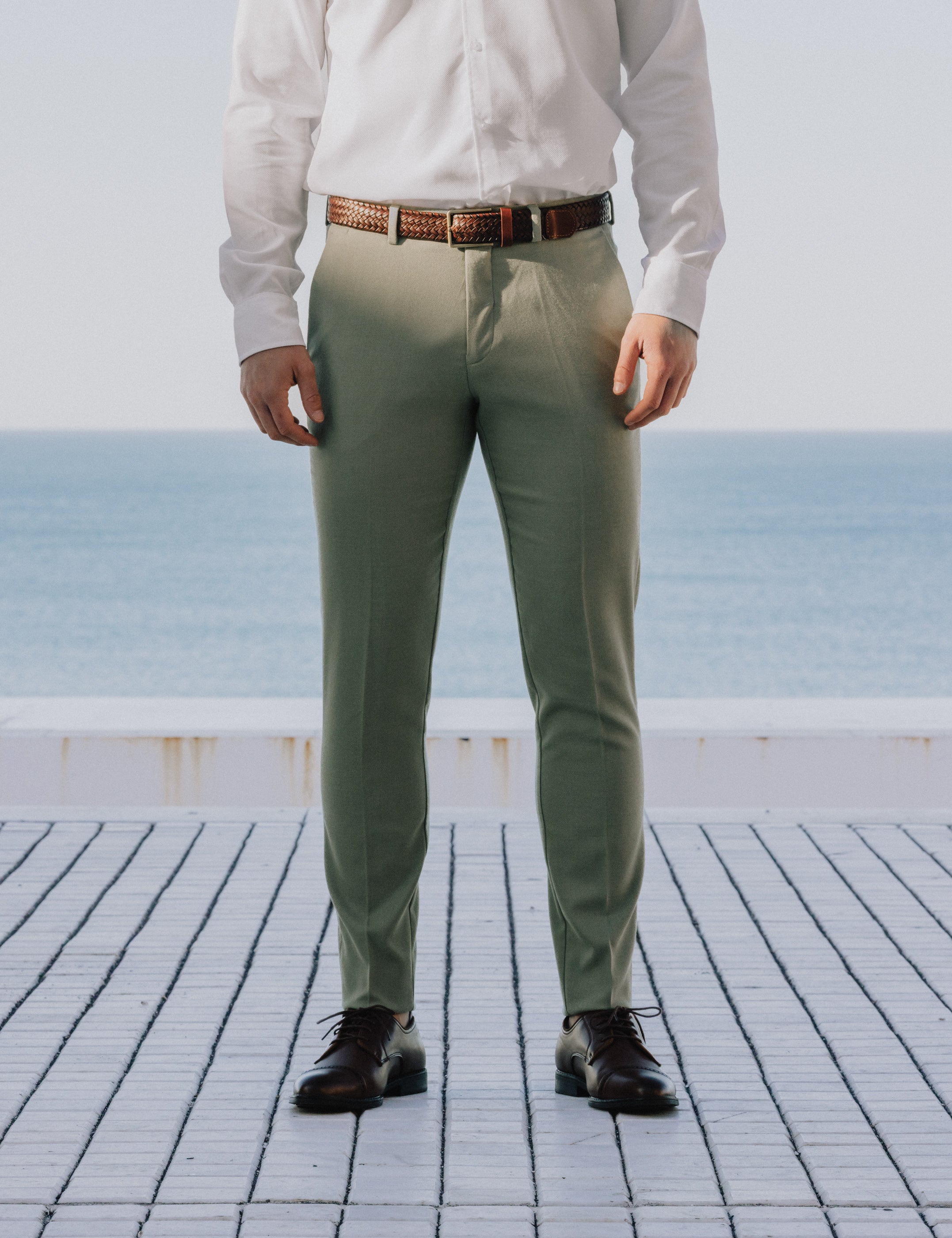PANTALÓN DE TRAJE VERDE
