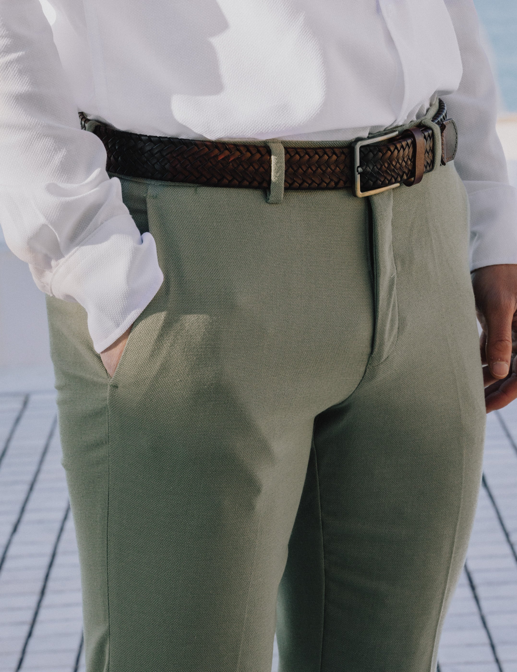 PANTALÓN DE TRAJE VERDE