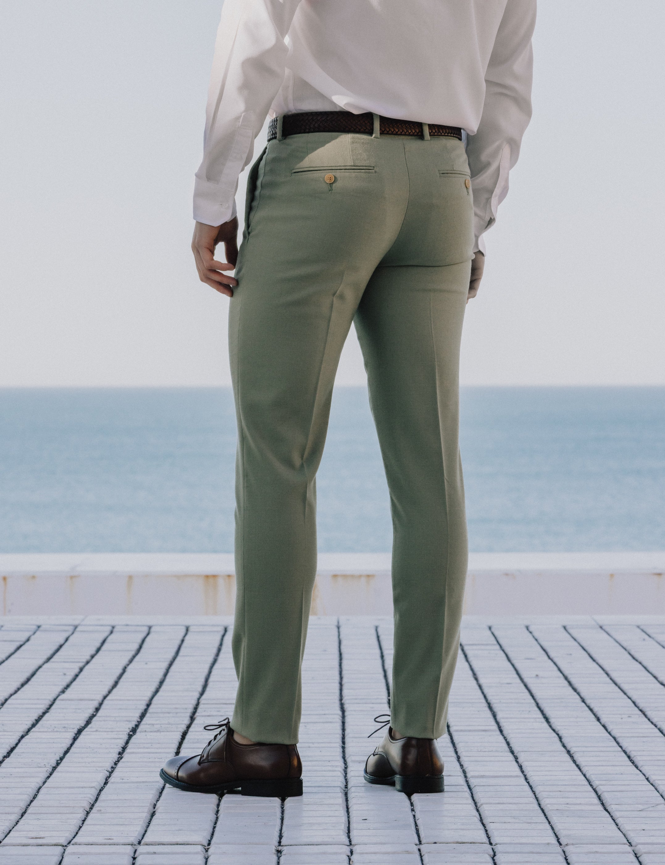 PANTALÓN DE TRAJE VERDE