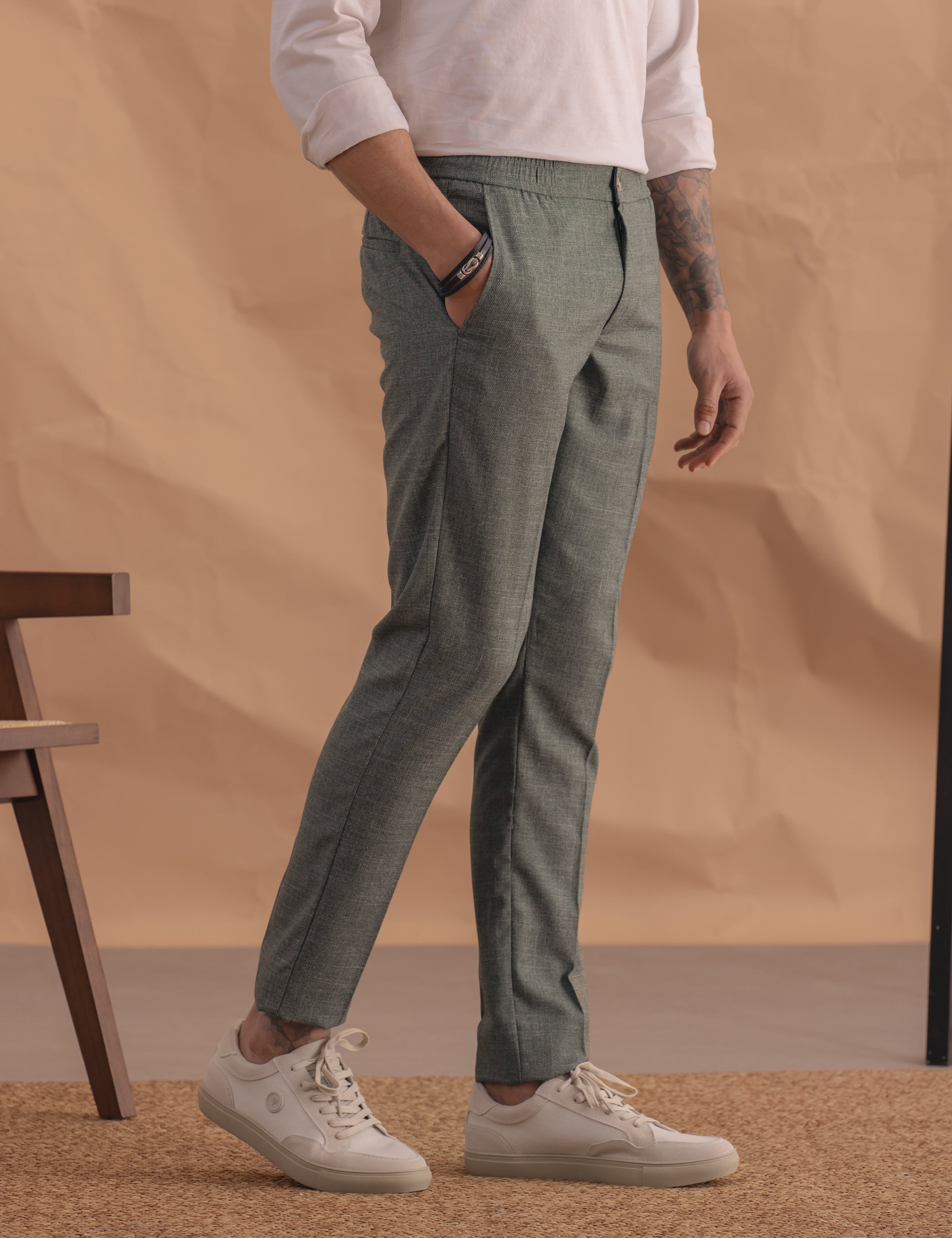 PANTALÓN TRAJE CASUAL VERDE