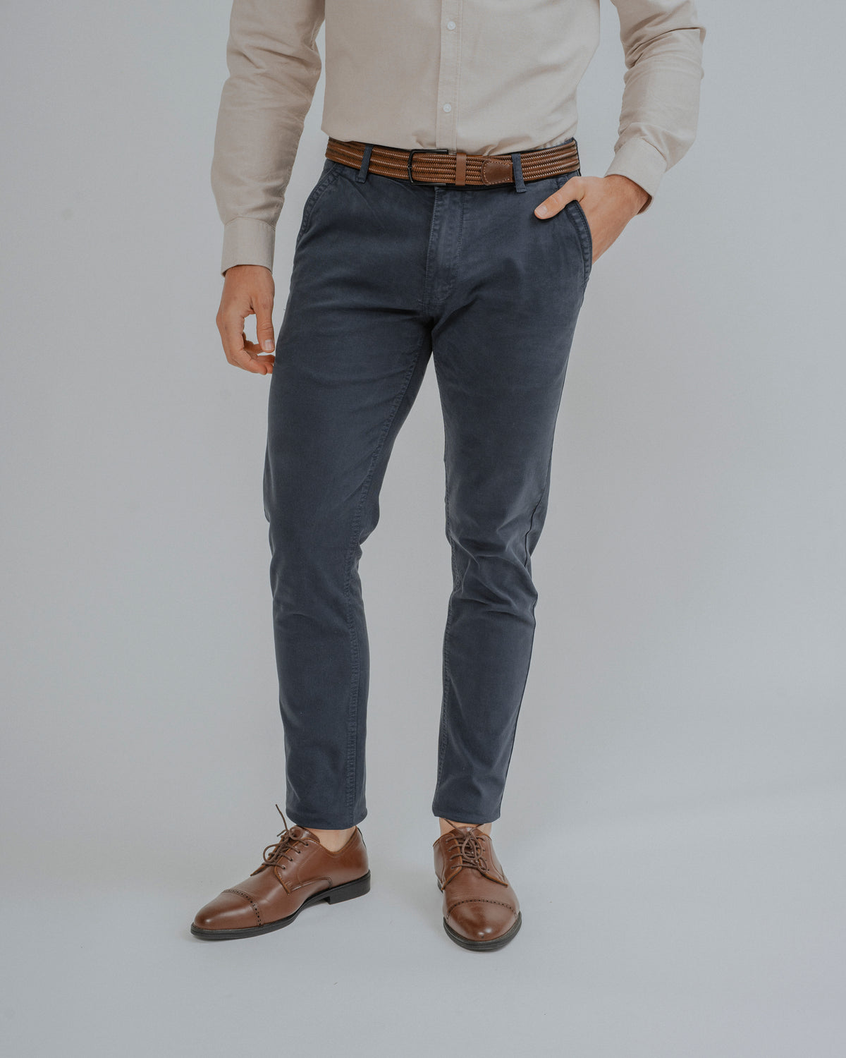 CHINO ESTRUTURA AZUL