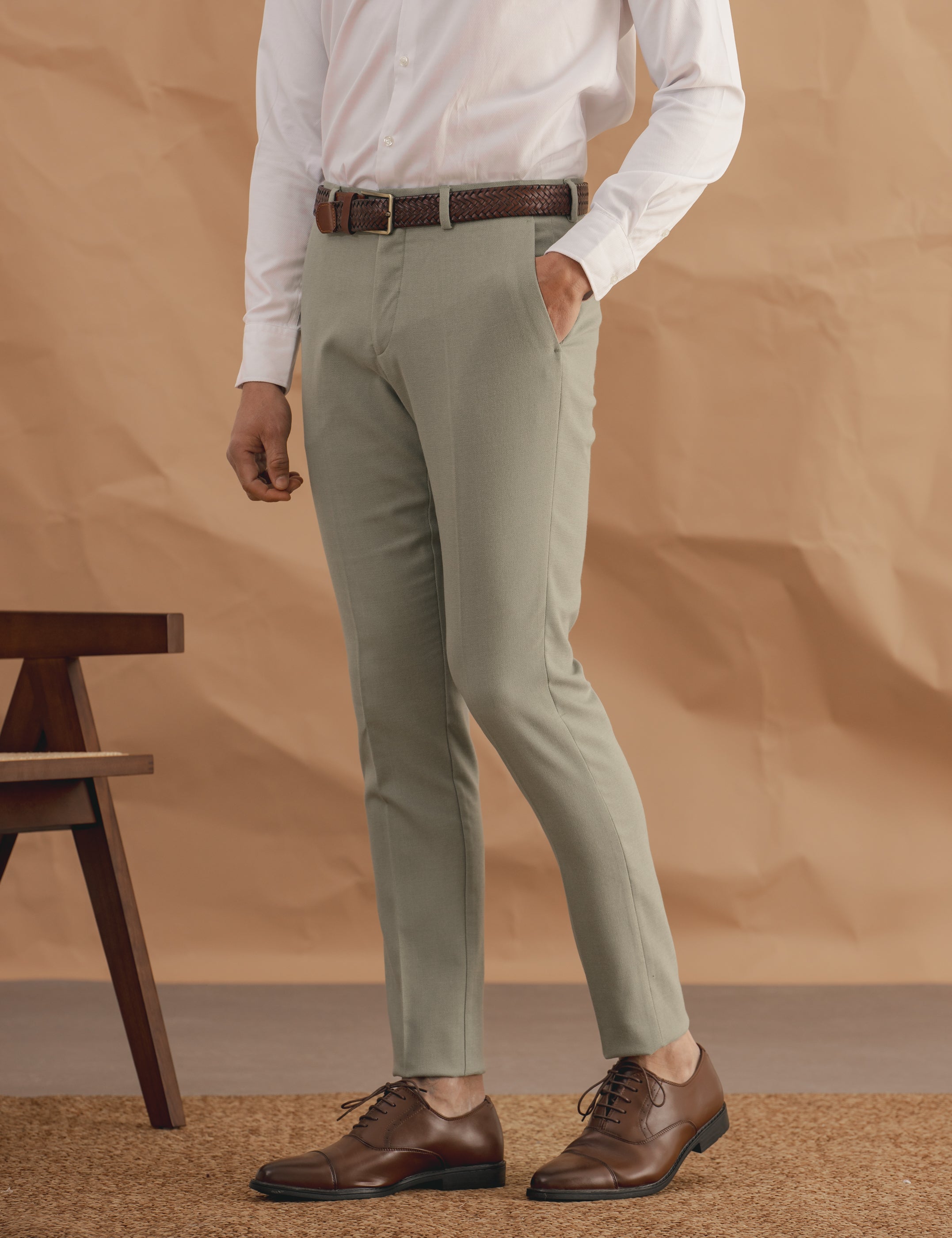 PANTALÓN DE TRAJE VERDE