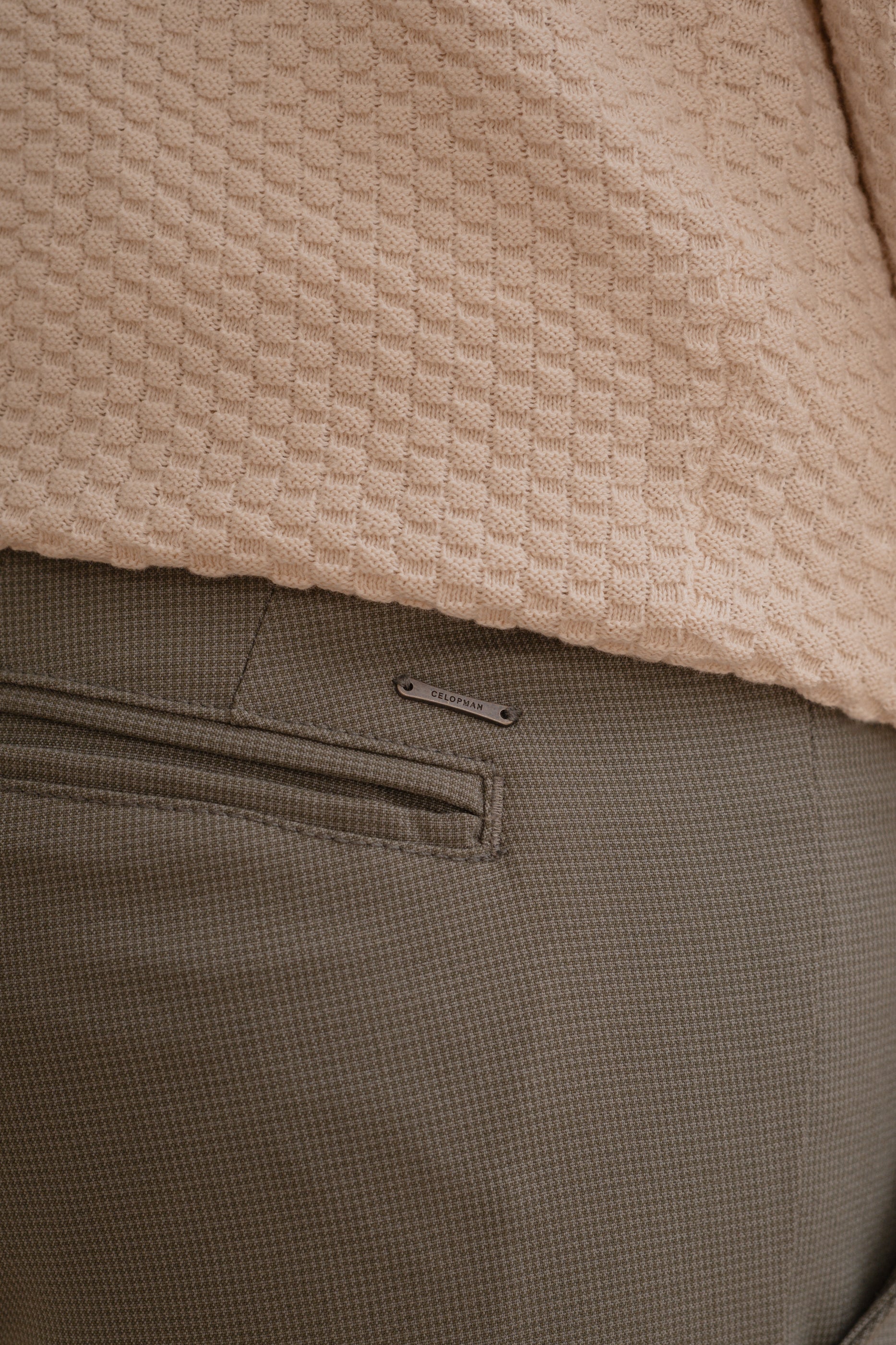 PANTALÓN CASUAL PATA DE GALLO VERDE