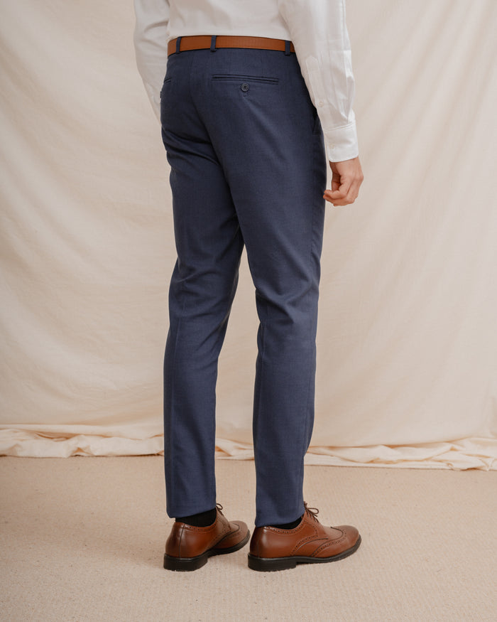PANTALÓN TRAJE ESTRUCTURA AZUL