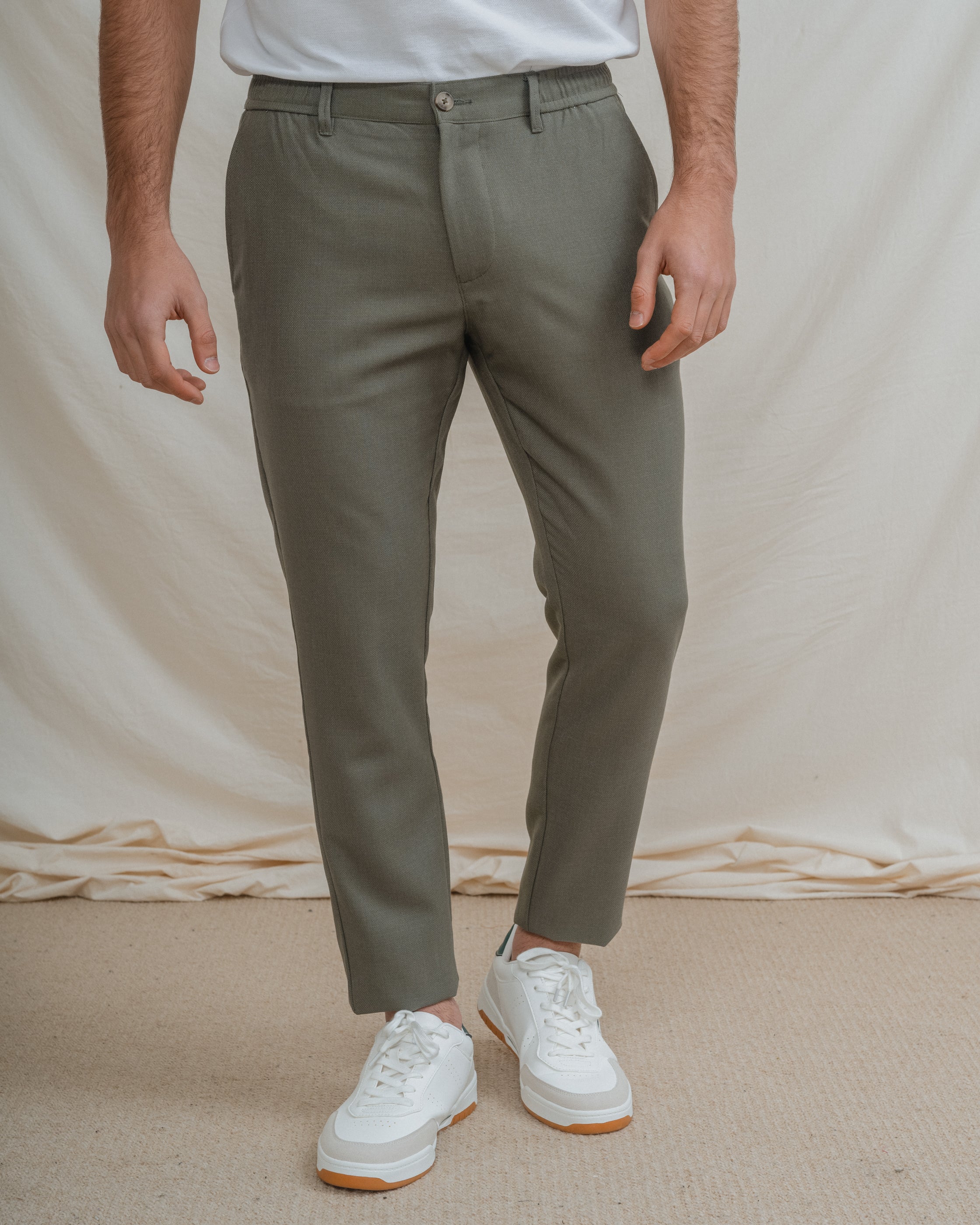 PANTALÓN CASUAL GOMA VESTIR VERDE