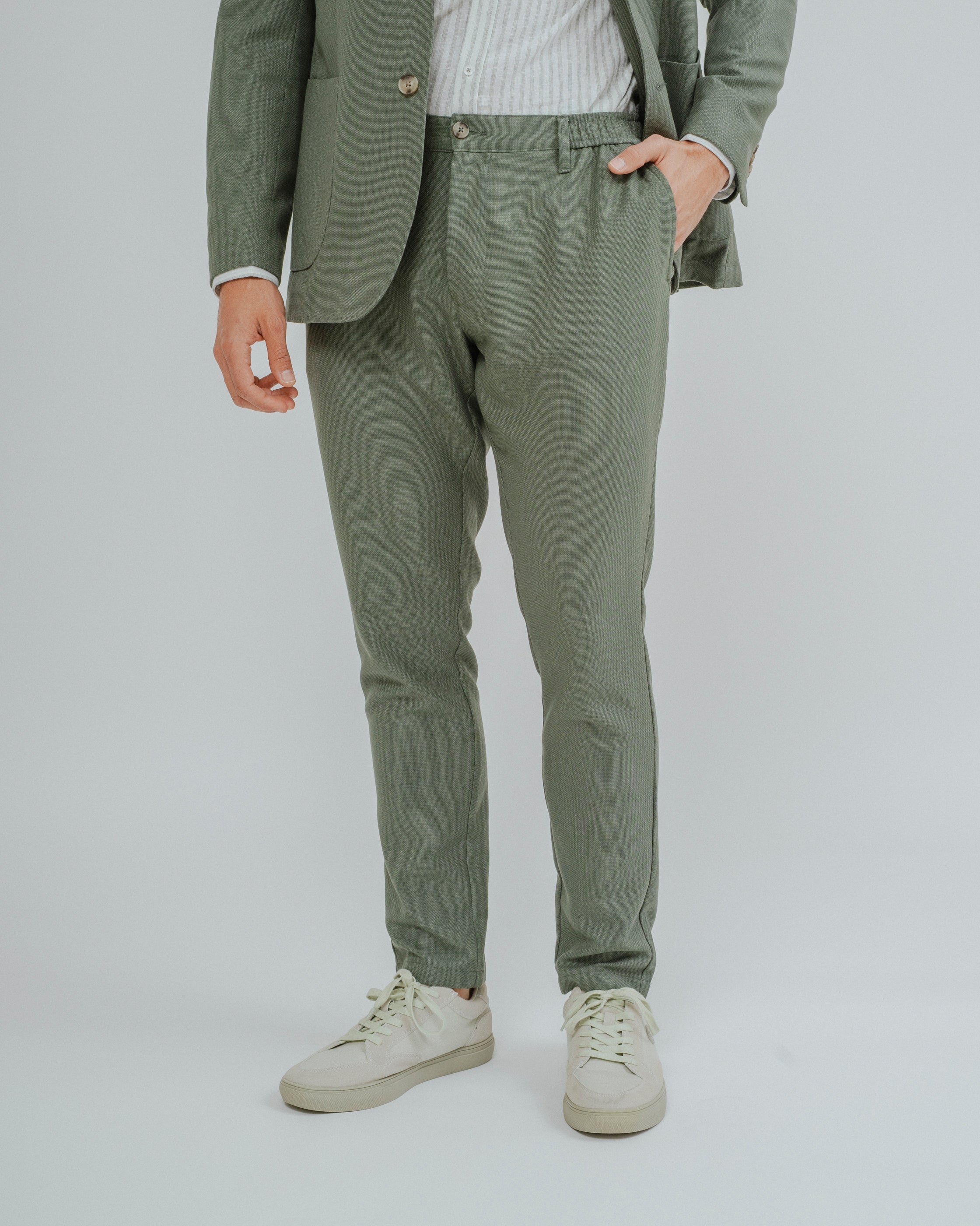 PANTALÓN CASUAL GOMA VESTIR VERDE