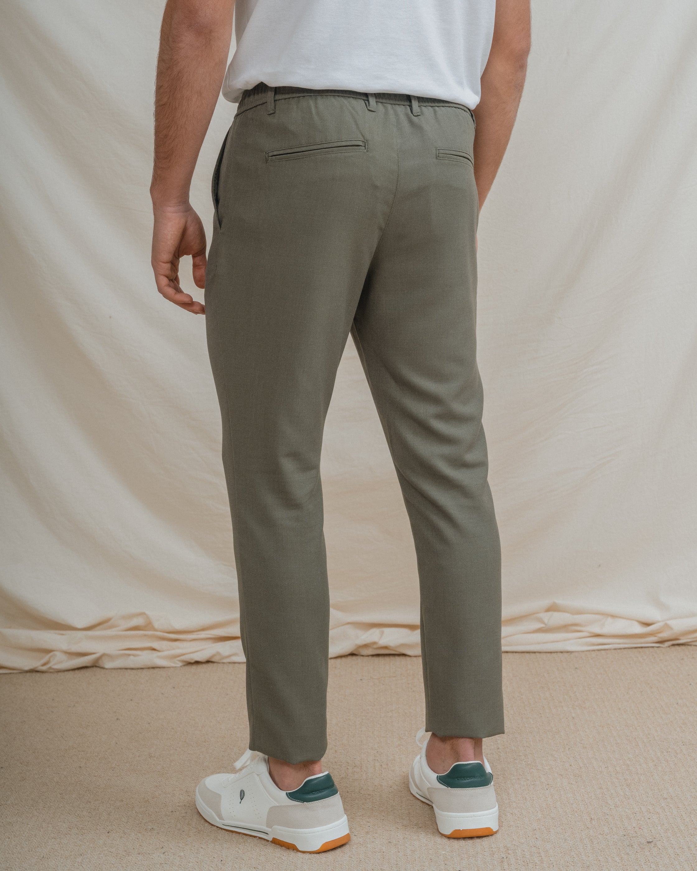 PANTALÓN CASUAL GOMA VESTIR VERDE