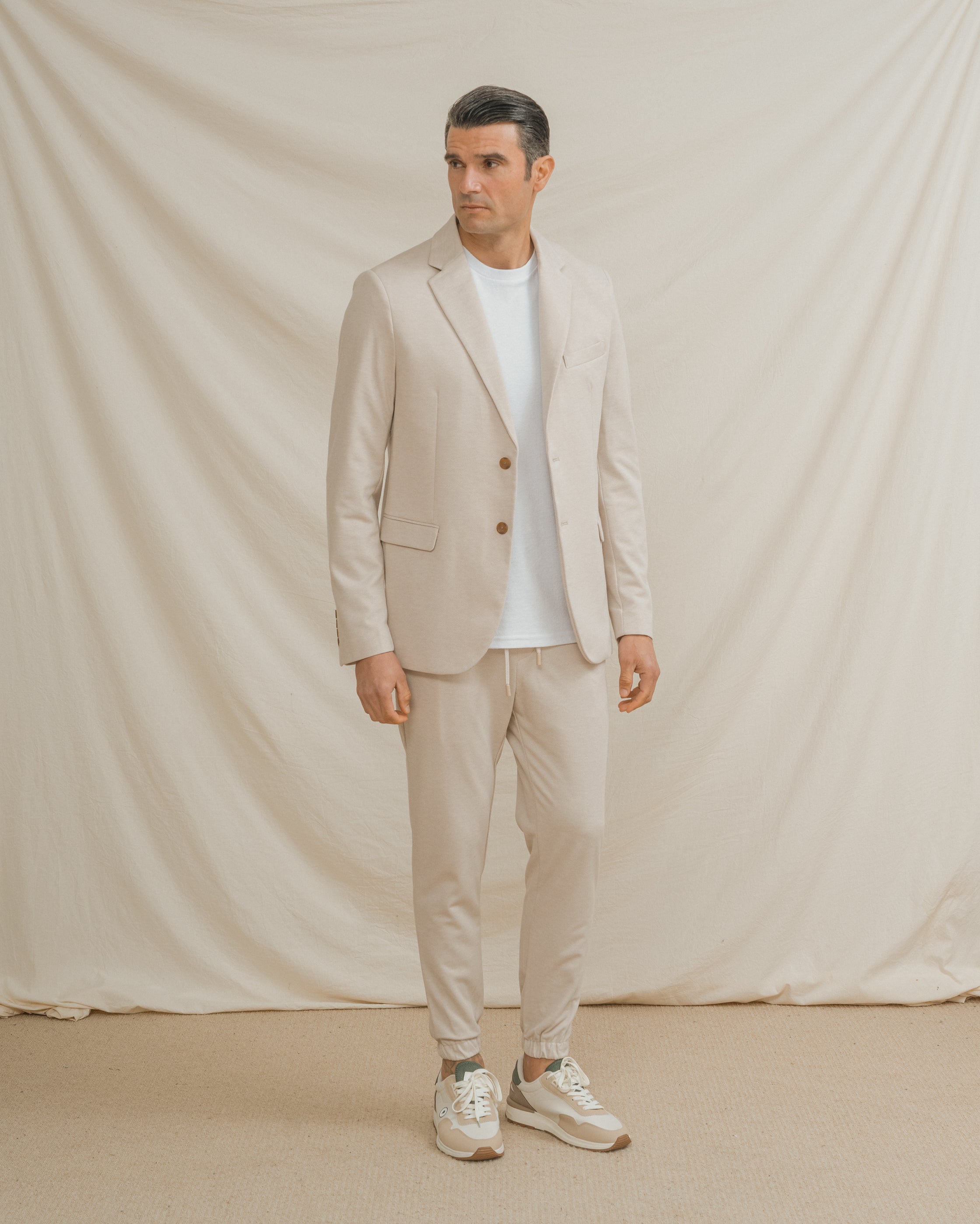 PANTALÓN TRAJE JOGGER CASUAL BEIGE