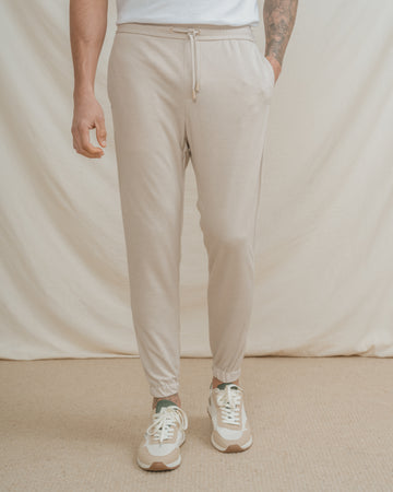 CALÇAS DE FATO JOGGER CASUAL BEGE