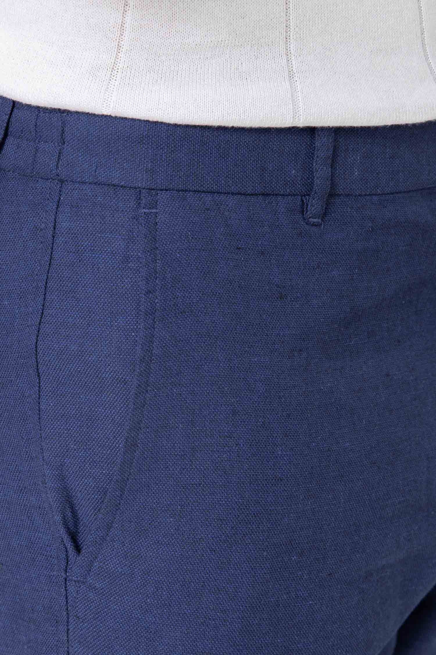 PANTALÓN LINO GOMA EN CINTURA MARINO