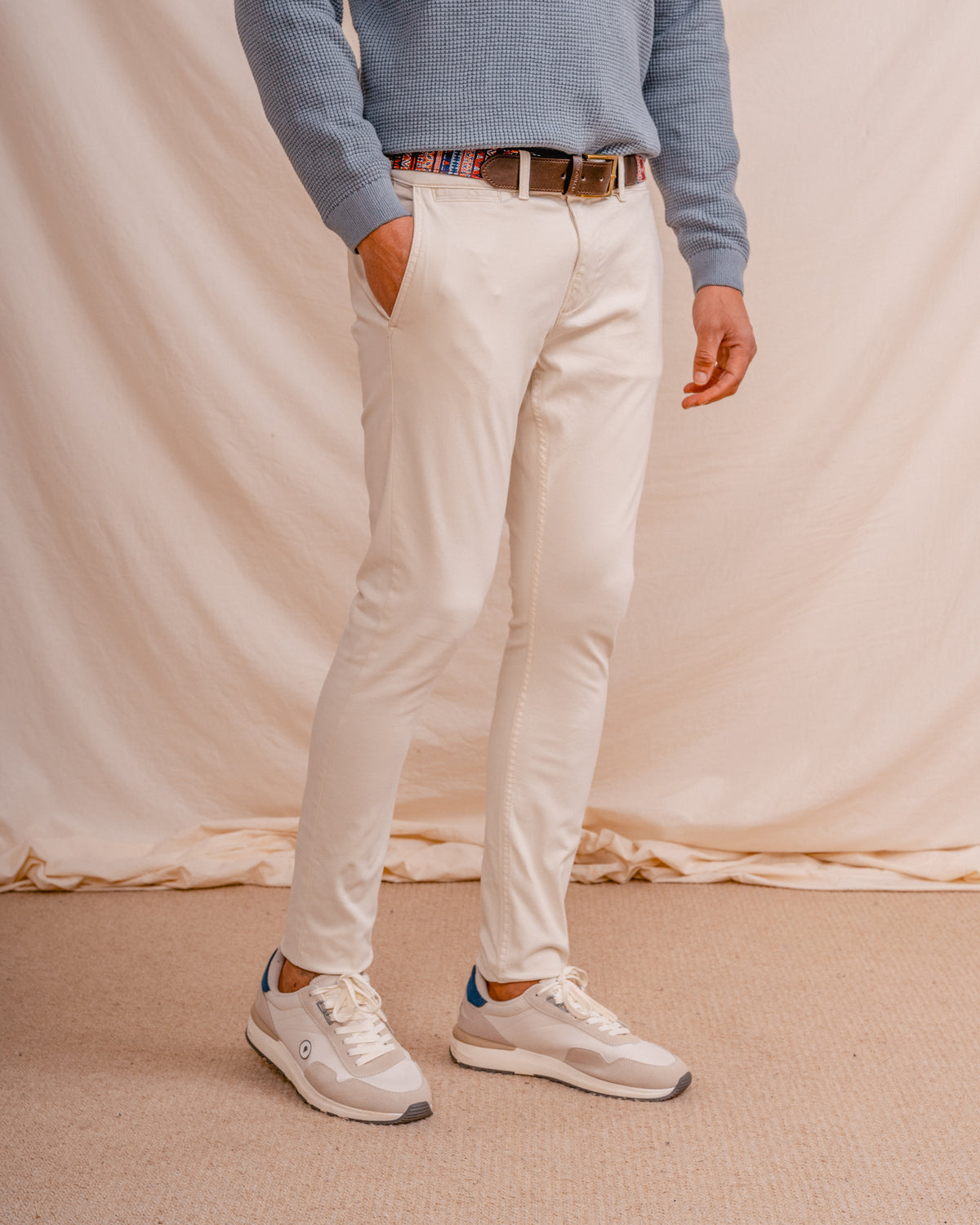CALÇAS CHINO SKINNY BEGE