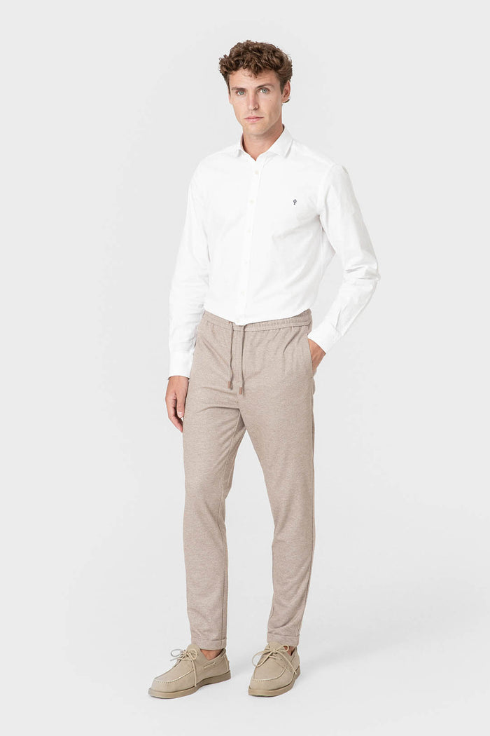 PANTALÓN TRAJE PUNTO MARRÓN