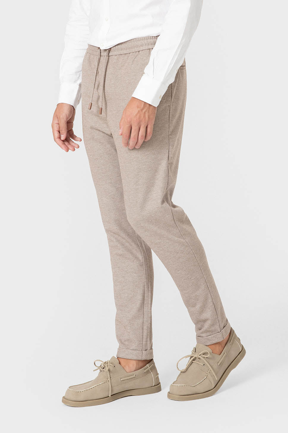 PANTALÓN TRAJE PUNTO MARRÓN