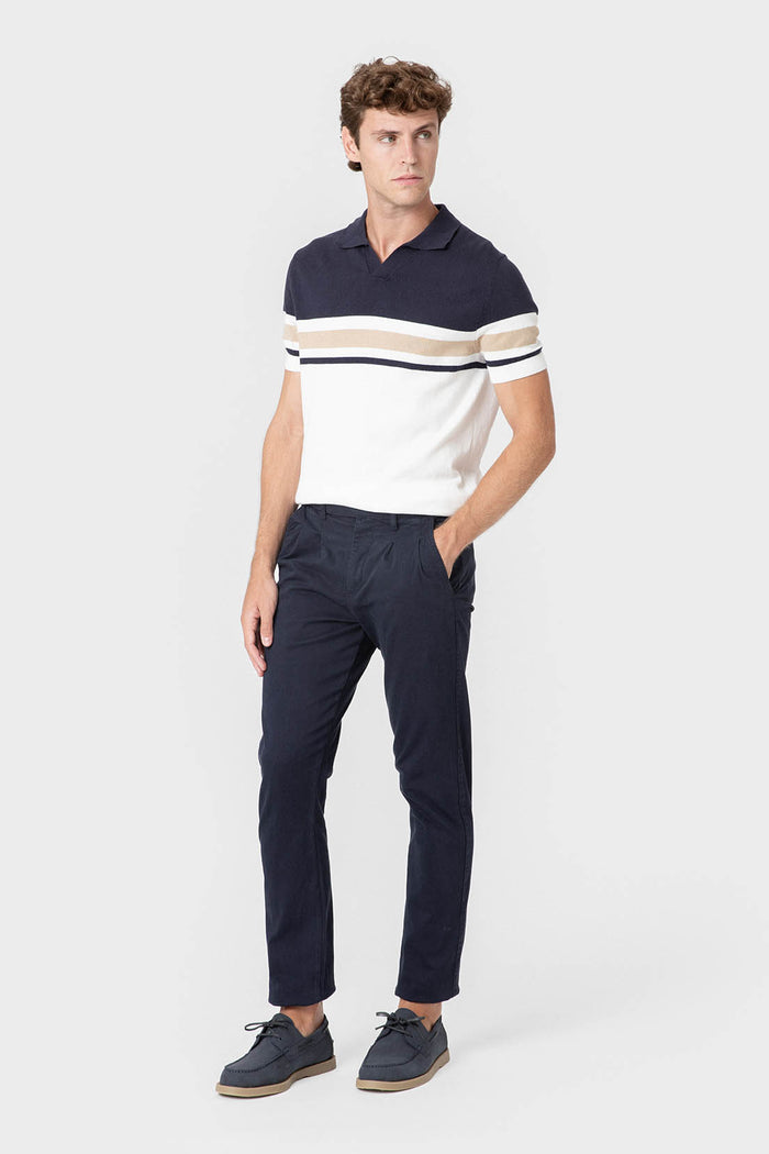 PANTALÓN CHINO PINZAS MARINO
