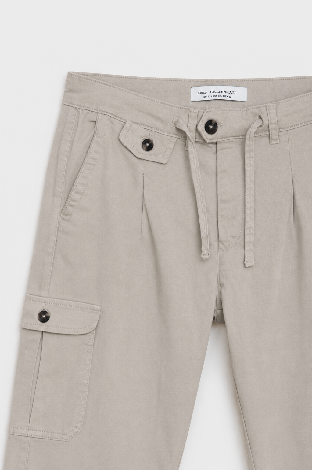 PANTALÓN CHINO SLIM PINZAS CARGO GRÍS